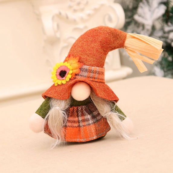 Fall Gnomes Plush Autumn Thanksgiving Tiered Tray Decorations for Home Festival Handmade Sunflower Elf Dwarf Figurines Tomte Farmhouse Holiday Kitchen Party Ornaments