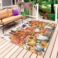 thumbnail image 1 of Fall Gnomes Pumpkins Outdoor Rug for Patio/Deck/Porch, Non-Slip Large Area Rug 3 x 5 Ft, Thanksgiving Maple Floral Country Leaves Indoor Outdoor Rugs Washable Area Rugs, Camping Rug Carpet Runner, 1 of 8
