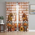 thumbnail image 1 of Fall Gnomes Sheer Curtains 84 Inch Length 2 Panels Set, Thanksgiving Sunflower Pumpkins Maple Plaid Voile Window Treatment Rod Pocket Curtains Sheers Drapes for Bedroom/Living Room/Kitchen 52"x84"x2, 1 of 8