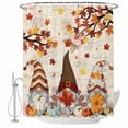 thumbnail image 1 of Fall Gnomes Shower Curtain, Waterproof Shower Curtains for Bathroom, Thanksgiving Maple Leaf Rustic Pumpkin Washable Fabric Bathtub Curtain Set Bath Decor with 12 Hooks 72"x78", 1 of 8