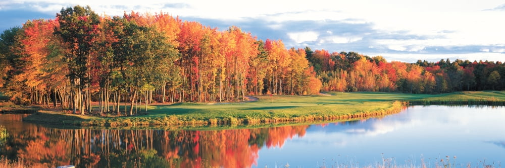 Fall Golf Course New England USA Canvas Art - Panoramic Images (36 x 12)