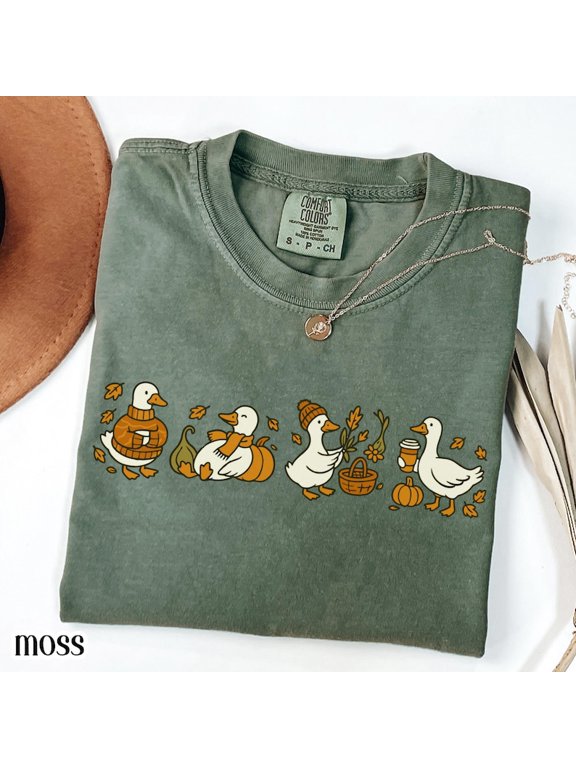 Fall Goose Shirt, Autumn Cozy Silly Goose Tshirt, Fall Vibes Autumn Thanksgiving Tee
