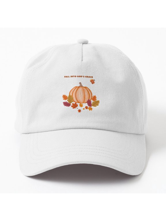 Fall Grace Pumpkin Baseball Cap, Autumn Faith Design