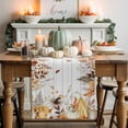 thumbnail image 1 of Fall Grey Orange Cotton Linen Table Runner, Washable Table Runners for Kitchen, Dining Room, Holiday, Home Party Table Decor, 13x90 Inches, 1 of 9