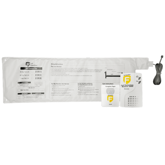 Fall Guardian 3000 Monitor with 10"x30" 1 year bed pad and pager
