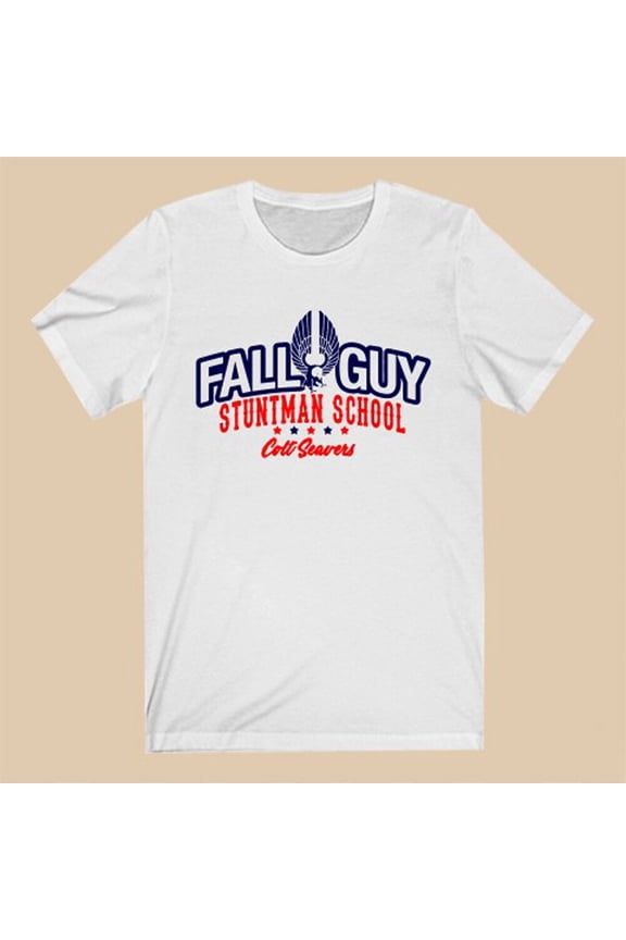 Fall Guy Stuntman School Insignia Men's White T-Shirt Size S to 3XL