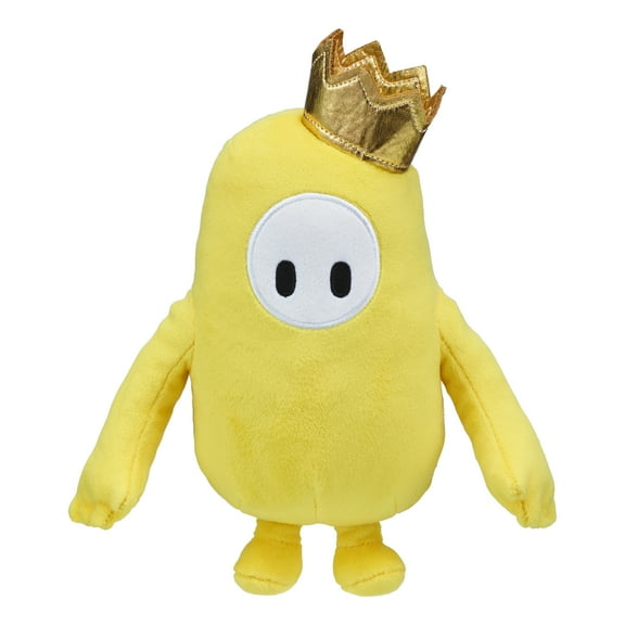 Fall Guys Original Yellow Bean Skin Official Collectable 8" Cuddly Deluxe Plush Toy featuring a Gold Crown Series 1, Toys for Kids, Ages 13+