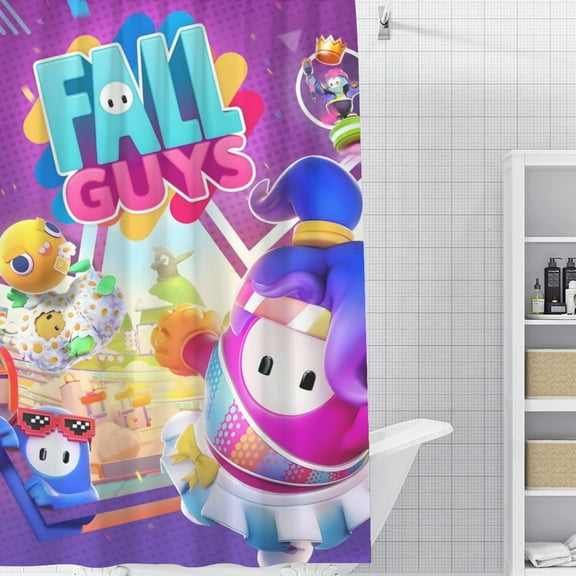 Fall Guys-theme Bathroom Shower Curtain Home Decor,Bath Curtains Durable Waterproof Bath Curtain , Adluts Girls Boys Bathroom Decor House Gifts 36x71inch90cmX180cm