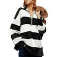 thumbnail image 1 of Fall Half Zipper Oversized Womens Sweaters Turtleneck Sweater Long Sleeve Tops, 1 of 6