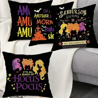 PANDICORN Halloween Pillow Covers 18x18 Set of 4 Hocus Pocus Sanderson