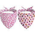 thumbnail image 1 of Fall Halloween Dog Bandanas Reversible 2 Pack Large, Pink Pumpkin Ghost Bat Cute Halloween Pet Bandanas for Dogs Adjustable Triangle Holiday Scarves for Medium Large Extra Large Boy Girl Dogs, 1 of 5