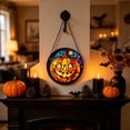 thumbnail image 1 of Fall Halloween Ghost Acrylic Window Hanging Suncatcher Pumpkin Maple Leaf Cozy Thanksgiving Decor Cute Style Sturdy Reusable Purple Black Orange, 1 of 6