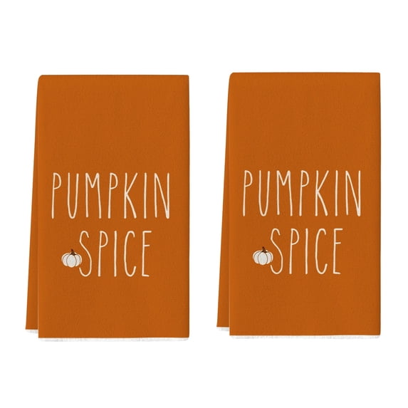 Fall Halloween Kitchen Towel Set of 2 Fall Pumpkin Striped Kitchen Maple Leaf Hand Towel Kitchen Dish Towel Thanksgiving Dishwashing Bathroom Hand Towel Halloween Decorations