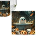 thumbnail image 1 of Fall Halloween Shower Curtain Autumn Thanksgiving Funny Cute In Bathtub Curtain Country Pumpkins Bathroom Accessories Orange Flower Bathroom Curtains Set Hooks, 1 of 7