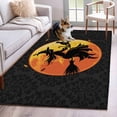 thumbnail image 1 of Fall Halloween Washable Area Rugs 4'x6', Witch Cat Moon Silhouette Cat Low Pile Throw Living Room Rug Non-Slip Sturdy Edge Binding Carpet for Indoor Entryway Bedside Kitchen, 1 of 9