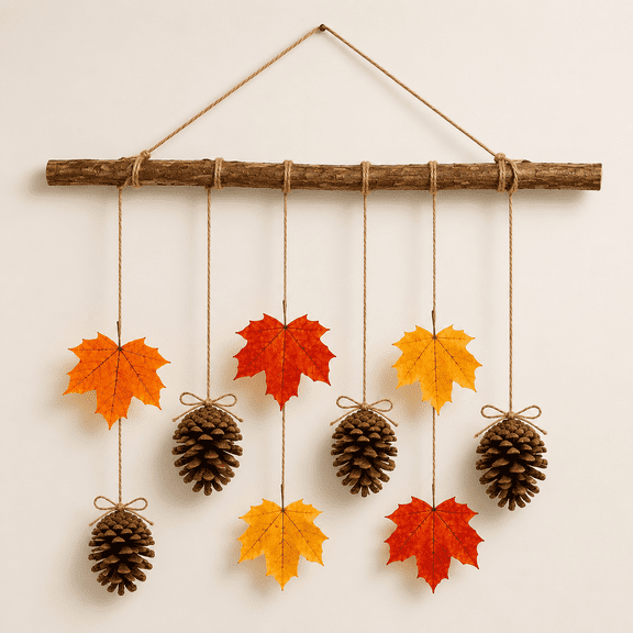 Fall Hanging Decor Artificial Maple Leaf Pine Cone Garland