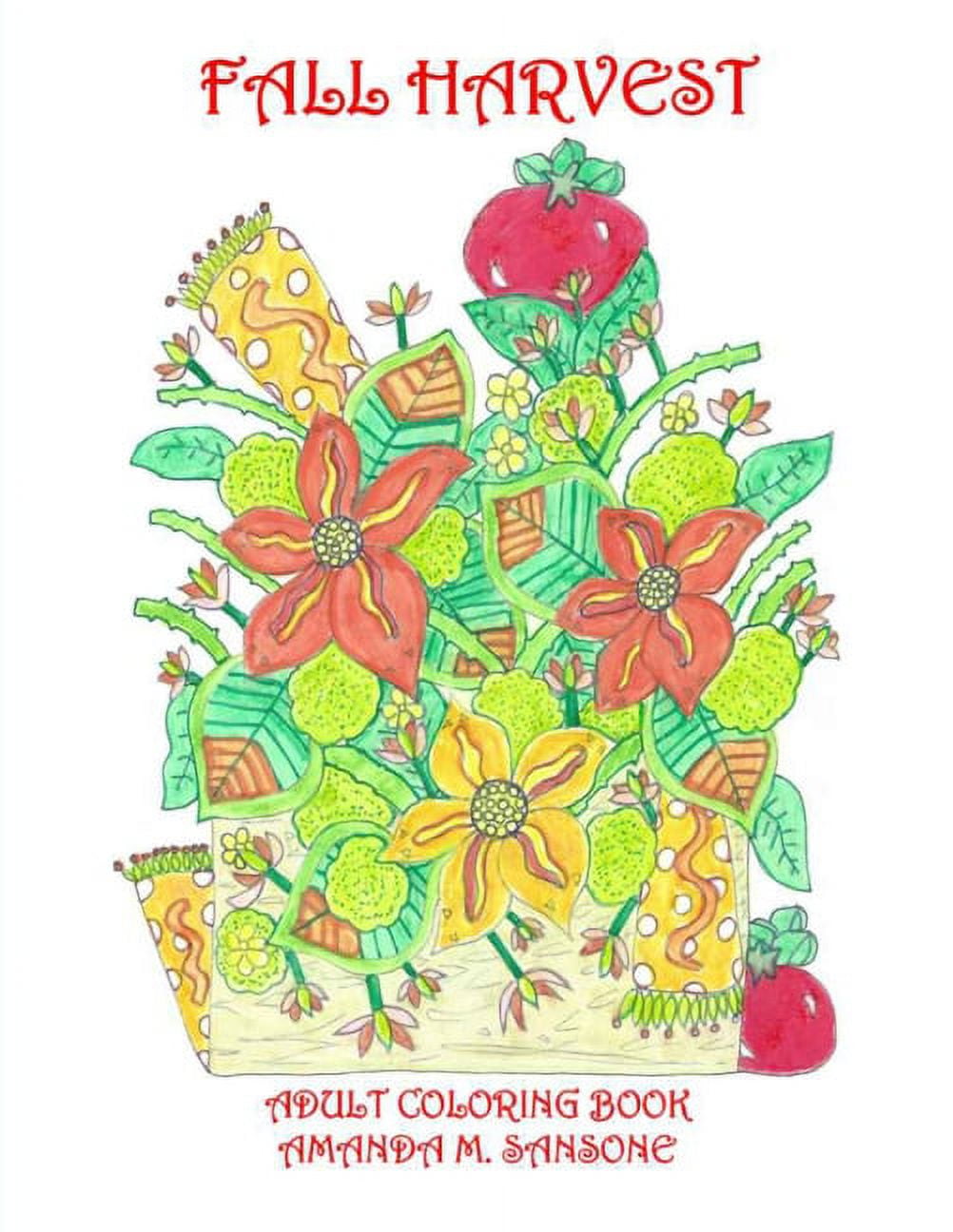 Fall Harvest: Adult Coloring Book, (Paperback)