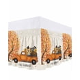 thumbnail image 1 of Fall Harvest Bed Skirt Queen Size 16 Inch Drop, Thanksgiving Truck Pumpkin Trees Leaves Wrap Around Dust Ruffle Bedskirts, Wrinkle & Fade Resistant Easy Fit Bedskirt with Adjustable Elastic, 1 of 8
