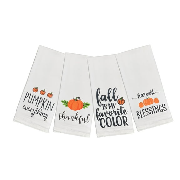 Fall Harvest Cotton Kitchen Towels Set of 4