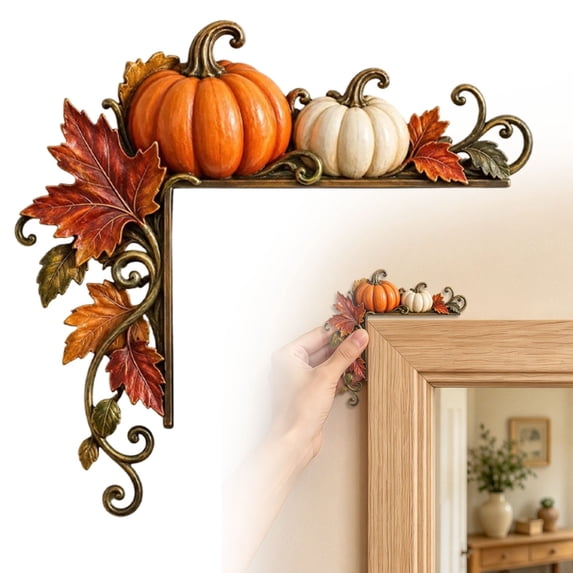 Autumn Rustic Maple Fall Harvest Door Header Decor, Pumpkin Maple Leaf Accent Wall Hanging ...
