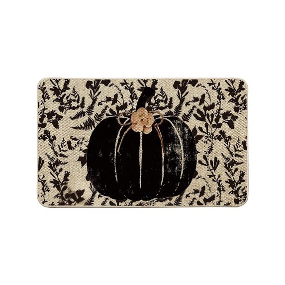 Fall Harvest Door Mats, Cute Pumpkin Maple Leaf Pattern Soft Absorbent Non-Slip Rugs for Thanksgiving Front Door Entryway Bedroom