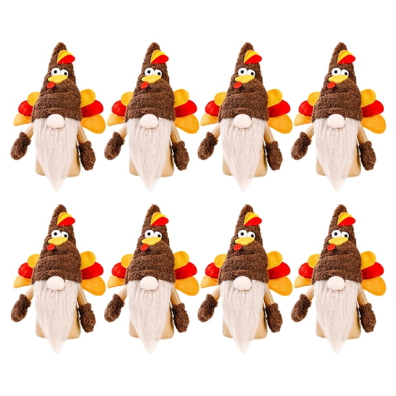 Fall Harvest Garden Gnome Thankful Turkey Farmhouse Rustic Scandinavian Gnome Decor, Turkey Wings Ornaments Swedish Nisse Tomte Home Decoration
