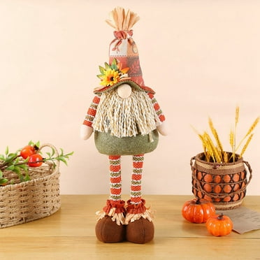 Fall Harvest Gnome Plush Decor Cute Telescoping Fall Fabric Gnome Doll Elf Standing Decor Fall Table Collectible Ornaments Gnome Decor Fall Gift Present