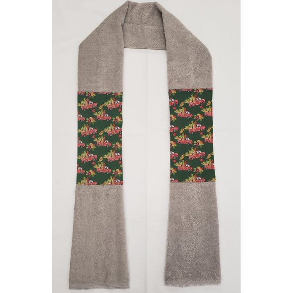 Fall Harvest Kitchen Towel Boa / Scarf by Penny's Needful Things (Towel Color: Gray) (Vintage Truck)