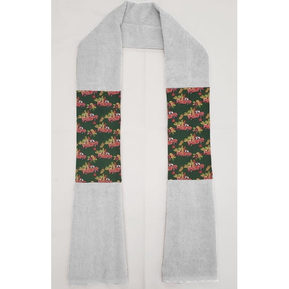 Fall Harvest Kitchen Towel Boa / Scarf by Penny's Needful Things (Towel Color: White) (Vintage Truck)