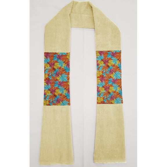 Fall Harvest Kitchen Towel Boa / Scarf by Penny's Needful Things (Towel Color: Yellow) (Colorful Leaves)