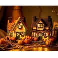 thumbnail image 1 of Fall Harvest Light Up House Set, Resin Pumpkin Cottage Figurines with LED Lights for Autumn and Thanksgiving Decor, 1 of 9