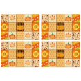 thumbnail image 1 of Fall Harvest Placemats Set of 4, 12x18 Inch Rustic Linen Table Mats with Turkey and Pumpkin Pattern, Washable Farmhouse Dining Decor for Autumn Gatherings, 1 of 6