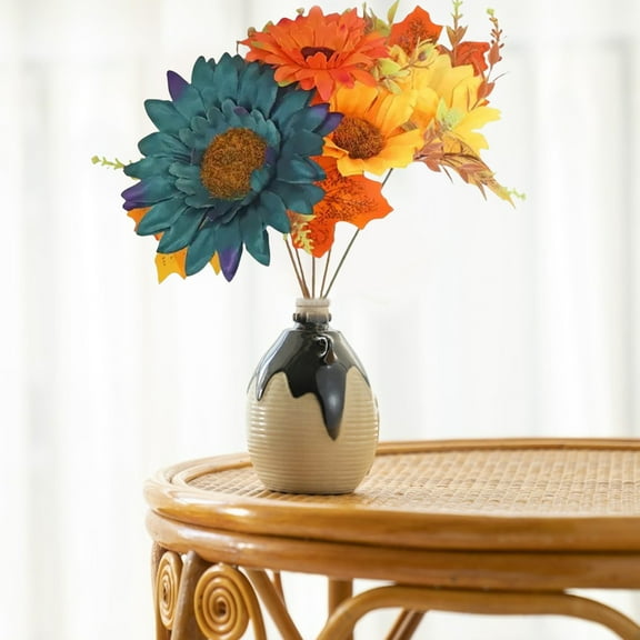 Fall Harvest Pumpkin Bouquet Centerpiece - Thanksgiving Table Decor Artificial Flower Arrangement Autumn Home Decor Holiday Gift(D)