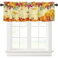 thumbnail image 1 of Fall Harvest Pumpkin Leaves Curtain Valances for Kitchen Windows 54x18 Inch Summer Autumn Sunflower Rod Pocket Window Valance Treatments Thanksgiving Curtains for Bedroom Bathroom Living Room Decor, 1 of 1