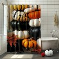 Fall Harvest Pumpkins & Gourds Shower Curtain Halloween Theme Autumn
