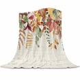 thumbnail image 1 of Fall Harvest Rustic Thanksgiving Fall Eucalyptus Leaves Flannel Blanket for Bed,Travel and Camping, Super Soft Cozy Blanket for All Seasons 30"x40", 1 of 6