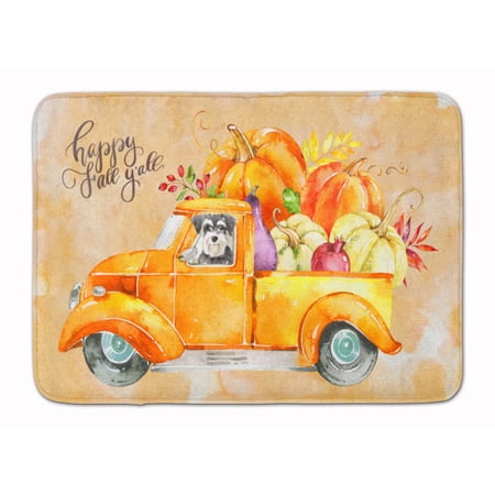 Fall Harvest Schnauzer Machine Washable Memory Foam Mat