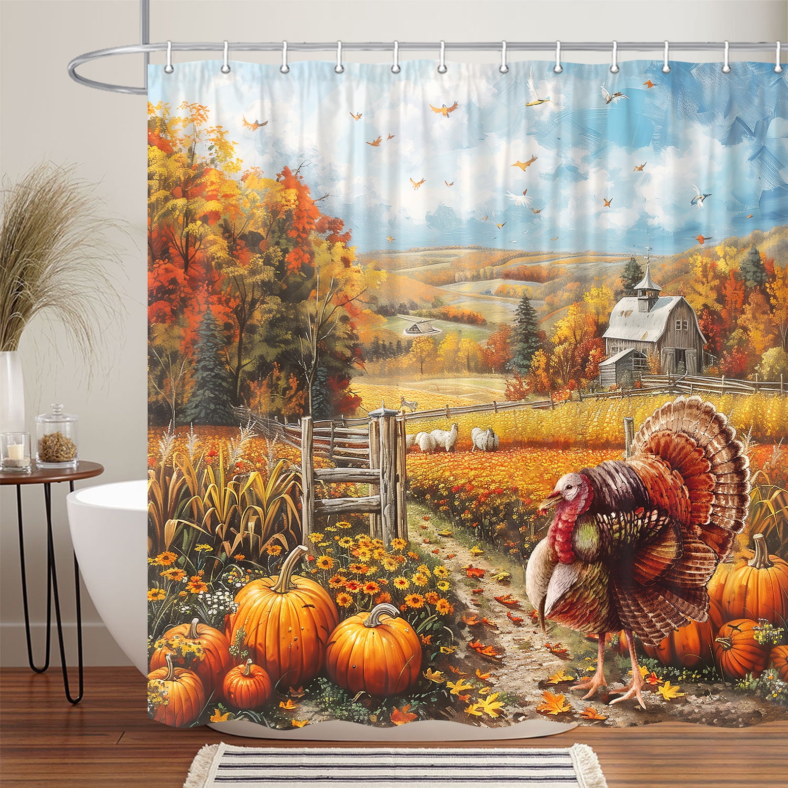 Thanksgiving shops turkey shower curtain