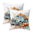 thumbnail image 1 of Fall Harvest Throw Pillow Covers 18x18 Inch Set of 2, Printed Pumpkin Decorative Square Pillowcases, Farmhouse Holiday Cushion Covers for Sofa Living Room Home Fall Halloween Thanksgiving Decor, 1 of 8