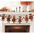 thumbnail image 1 of Fall Harvest Vintage Halloween Scarecrow Cutout Garland Banner Wall Hanging Ornament for Fireplace Mantel Indoor Farmhouse Home Decor, 1 of 9
