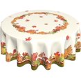 thumbnail image 1 of Fall Harvest Watercolor Leaves Table Cloth Thanksgiving Round Tablecloth 60 Inch Autumn Fabric Tablecloth for Holiday Parties Dining Table Living Room Kitchen Decor, 1 of 6