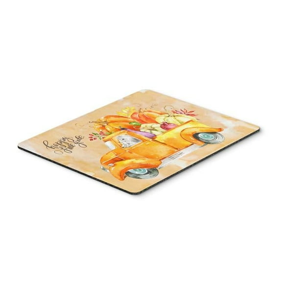 Fall Harvest White Poodle Mouse Pad, Hot Pad or Trivet