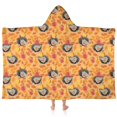 thumbnail image 1 of Fall Hedgehog Apple Leaf Pattern Hooded Bath Towel，60"x35" for Ages 3 To 12 Kids, Quick Dry Lightweight Soft Microfiber Hood Beach Towel Cover Up for Kids, 1 of 7