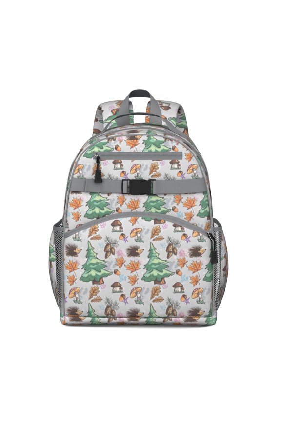 Fall Hedgehog Pattern Backpack for School,Cute School Bag,Schoolbag with Adjustable Shoulder Straps & Padded Back,15.25"x11.5"x5.25"