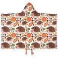 thumbnail image 1 of Fall Hedgehog Pumpkin Hooded Bath Towel，60"x35" for Ages 3 To 12 Kids, Quick Dry Lightweight Soft Microfiber Hood Beach Towel Cover Up for Kids, 1 of 7