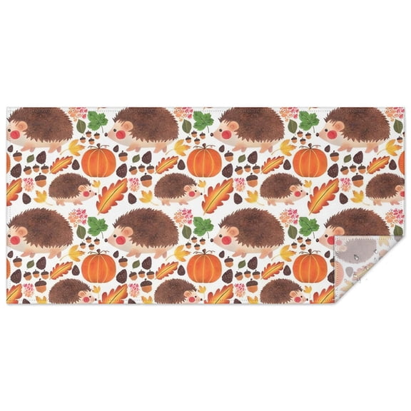 Fall Hedgehog Pumpkin Rectangle Tablecloth 60"x120",Waterproof Polyester Rectangle Table Cloth, Wipeable Spillproof Polyester Tablecloth for Dining, Camping, Indoor and Outdoor