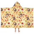thumbnail image 1 of Fall Hedgehog and Leaves Hooded Bath Towel，50"x30" for Ages 3 To 12 Kids, Quick Dry Lightweight Soft Microfiber Hood Beach Towel Cover Up for Kids, 1 of 7