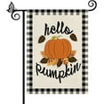 thumbnail image 1 of Fall Hello Pumpkin Garden Flag Vertical Double-Sided Design Autumn Harvest Festival Thanksgiving Yard Outdoor Decoration 12.5 x 18 Inch, 1 of 5
