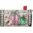 thumbnail image 1 of Fall Hello Pumpkin Welcome Mailbox Cover Magnetic Standard Size 21" x 19", Pink Autumn Thanksgiving Decorative Post Letter Box Wrap Decor, Plaid Farmhouse Rustic Garden Yard Outdoor Decoration, 1 of 6