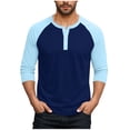 thumbnail image 1 of Fall Henley Shirts for Men Raglan Long Sleeve Baseball T-Shirts Casual Cotton Sport Athletic Tee Tops, 1 of 7
